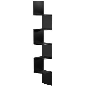 VASAGLE rohová polica, 5 políc, čierne drevo, 20x127,5 cm VASAGLE rohová polica, 5 políc, čierne drevo, 20x127,5 cm