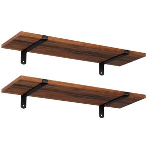 Songmics Nástenné police, 2 kusy, 60×20 cm, rustikálna hnedá/čierna Songmics Nástenné police, 2 kusy, 60×20 cm, rustikálna hnedá/čierna