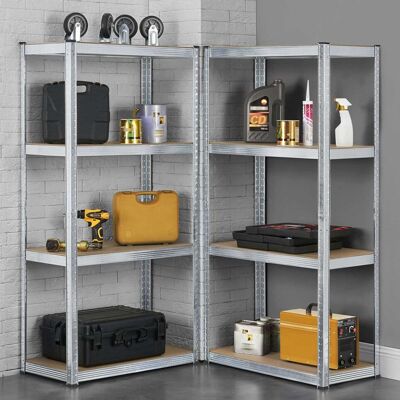 Juskys Kovový regál Easy 2 ks 160x80x40 cm, 4 police, nosnosť 640kg Juskys Kovový regál Easy 2 ks 160x80x40 cm, 4 police, nosnosť 640kg