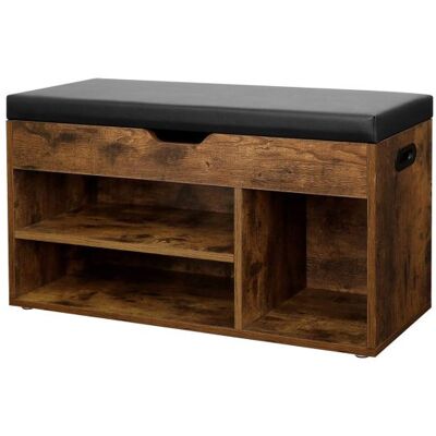VASAGLE botník s lavicou, hnedý, 80×30×44 cm VASAGLE botník s lavicou, hnedý, 80×30×44 cm