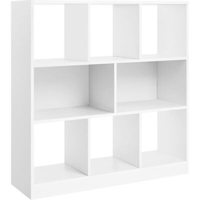 VASAGLE biela knižnica s priehradkami 97,5×30×100 cm VASAGLE biela knižnica s priehradkami 97,5×30×100 cm
