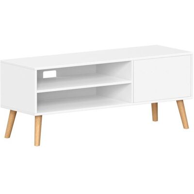 Vasagle TV stolík – biely minimalistický dizajn, 120 × 40 × 49 cm Vasagle TV stolík – biely minimalistický dizajn, 120 × 40 × 49 cm