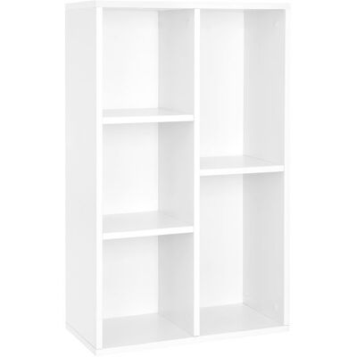 Vasagle Biela knižnica s 5 priehradkami, 80x50x24 cm, moderný dizajn Vasagle Biela knižnica s 5 priehradkami, 80x50x24 cm, moderný dizajn