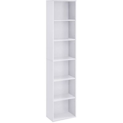 Vasagle Úzka biela knižnica, 6 políc, 40 x 24 x 178,5 cm Vasagle Úzka biela knižnica, 6 políc, 40 x 24 x 178,5 cm