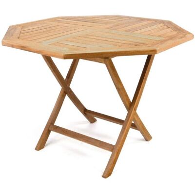 DIVERO skladací záhradný stolík z teakoveho dreva, Ø 90 cm DIVERO skladací záhradný stolík z teakoveho dreva, Ø 90 cm