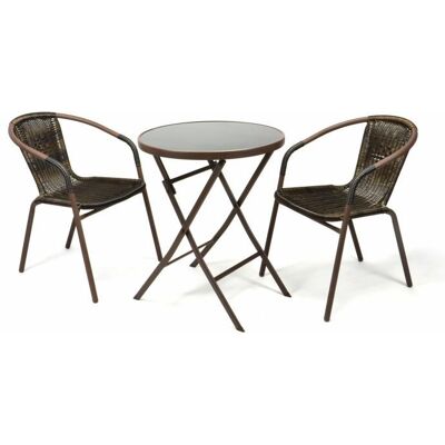 Garthen Záhradný balkónový set skladací bistro stolík + dve stoličky Garthen Záhradný balkónový set skladací bistro stolík + dve stoličky