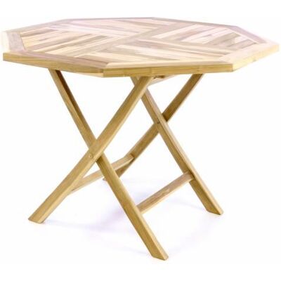 Skladací stolík DIVERO - teakové drevo - 100 cm Skladací stolík DIVERO - teakové drevo - 100 cm