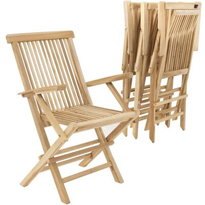 Sada 4 ks záhradných skladacích stoličiek DIVERO - teak Sada 4 ks záhradných skladacích stoličiek DIVERO - teak
