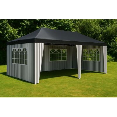 Garthen Záhradný párty stan - 3 x 6 m, antracit + 6 bočníc Garthen Záhradný párty stan - 3 x 6 m, antracit + 6 bočníc