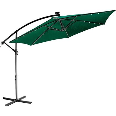 STILISTA záhradný slnečník s kľučkou 3,5 m, zelený + LED STILISTA záhradný slnečník s kľučkou 3,5 m, zelený + LED