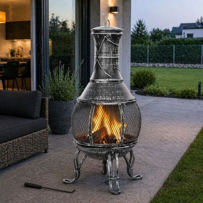 STILISTA Terasový krb, 89 cm, strieborno-sivý STILISTA Terasový krb, 89 cm, strieborno-sivý
