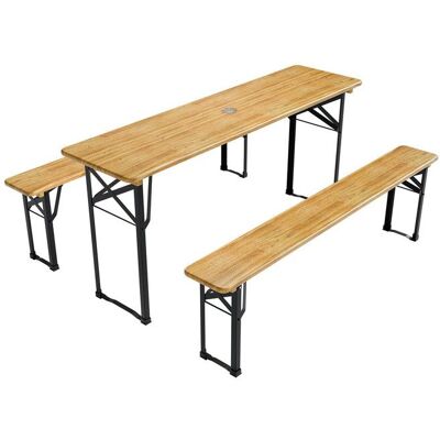 Juskys Záhradný pivný set, skladací, drevo/kov, 170 cm Juskys Záhradný pivný set, skladací, drevo/kov, 170 cm