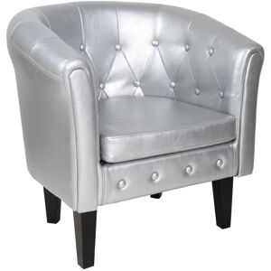 MIADOMODO Kreslo Chesterfield, 58 x 71 x 70 cm, strieborné MIADOMODO Kreslo Chesterfield, 58 x 71 x 70 cm, strieborné