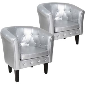 MIADOMODO Sada kresiel Chesterfield, 58x71x70 cm, strieborná MIADOMODO Sada kresiel Chesterfield, 58x71x70 cm, strieborná
