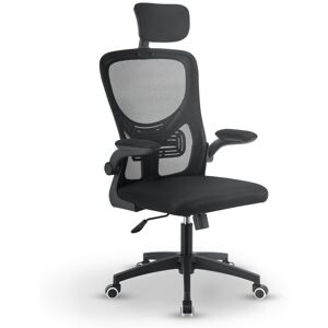 Juskys Ergonomická kancelárska stolička, čierna s opierkou hlavy Juskys Ergonomická kancelárska stolička, čierna s opierkou hlavy