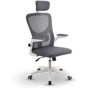 Juskys Ergonomická kancelárska stolička, sivá/biela, sieťovina Juskys Ergonomická kancelárska stolička, sivá/biela, sieťovina