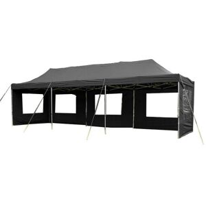 Garthen Záhradný párty stan čierny pavilón 3 x 9 m + bočné diely Garthen Záhradný párty stan čierny pavilón 3 x 9 m + bočné diely