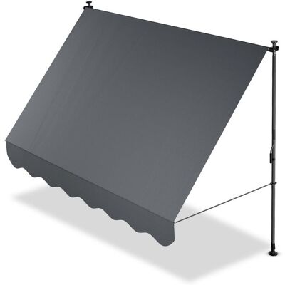 Juskys Balkónová markíza 250x120 cm, sivá, výškovo nastaviteľná Juskys Balkónová markíza 250x120 cm, sivá, výškovo nastaviteľná
