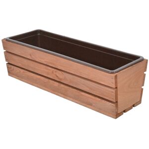 Drevený truhlík s plastovou vložkou 51 cm hnedý borovicový Drevený truhlík s plastovou vložkou 51 cm hnedý borovicový