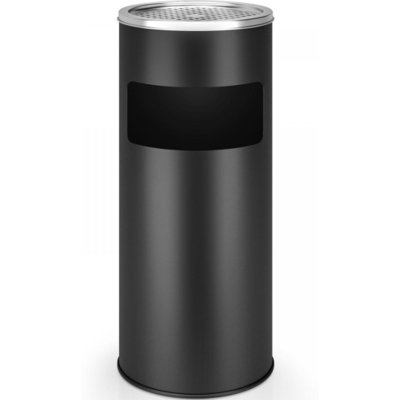 JAGO Odpadkový kôš s popolníkom, 17 l, čierny JAGO Odpadkový kôš s popolníkom, 17 l, čierny