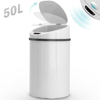 Jago Bezdotykový odpadkový kôš so senzorom, 50 l, biely Jago Bezdotykový odpadkový kôš so senzorom, 50 l, biely