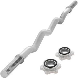 MAXXIVA® MAXXIVA Zakrivená obojručná EZ tyč 120 cm, strieborná MAXXIVA® MAXXIVA Zakrivená obojručná EZ tyč 120 cm, strieborná