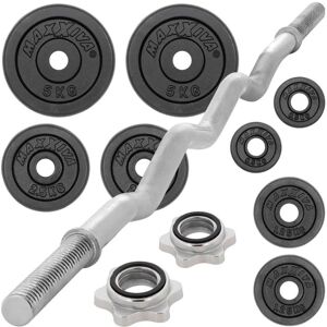 MAXXIVA® MAXXIVA liatinový obojručný set zo závažím, 120 cm, 26 kg MAXXIVA® MAXXIVA liatinový obojručný set zo závažím, 120 cm, 26 kg