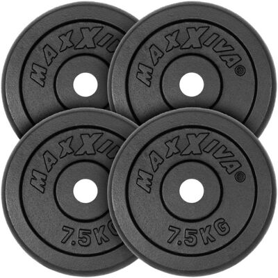 MAXXIVA® MAXXIVA Sada 4 závaží na činky celkom 30 kg, liatina, čiern MAXXIVA® MAXXIVA Sada 4 závaží na činky celkom 30 kg, liatina, čiern