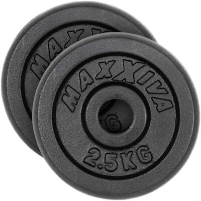 MAXXIVA® MAXXIVA sada 2 závaží na činky celkom 5 kg, liatina, čierna MAXXIVA® MAXXIVA sada 2 závaží na činky celkom 5 kg, liatina, čierna