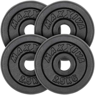 MAXXIVA® MAXXIVA Sada 4 závaží na činky celkom 10 kg, liatina, čierna MAXXIVA® MAXXIVA Sada 4 závaží na činky celkom 10 kg, liatina, čierna