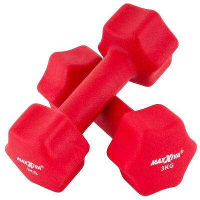 MAXXIVA® MAXXIVA sada činiek s neoprénovým poťahom 2x 3kg, červená MAXXIVA® MAXXIVA sada činiek s neoprénovým poťahom 2x 3kg, červená