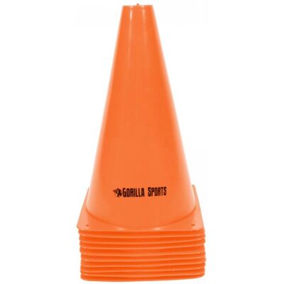Gorilla Sports Oranžové tréningové kužele 23 cm – sada 10 ks Gorilla Sports Oranžové tréningové kužele 23 cm – sada 10 ks
