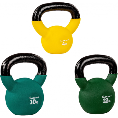MOVIT Sada 3 kettlebell činiek, liatina a vinyl, 26 kg MOVIT Sada 3 kettlebell činiek, liatina a vinyl, 26 kg