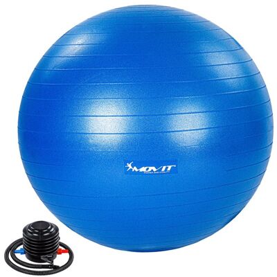 MOVIT Gymnastická lopta s nožnou pumpou, 55 cm, modrá MOVIT Gymnastická lopta s nožnou pumpou, 55 cm, modrá