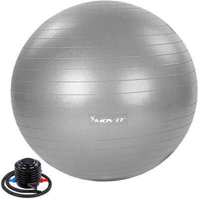 MOVIT Gymnastická lopta s nožnou pumpou, 85 cm, sivá MOVIT Gymnastická lopta s nožnou pumpou, 85 cm, sivá