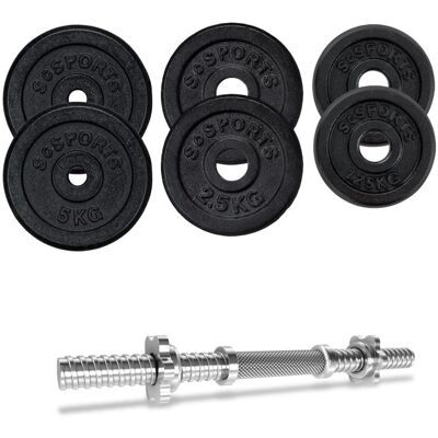 ScSPORTS Činkový set 20 kg, liatinové závažie, 30/31 mm os ScSPORTS Činkový set 20 kg, liatinové závažie, 30/31 mm os