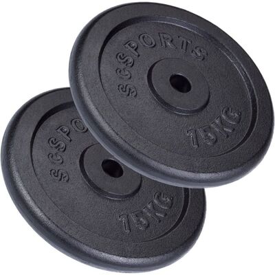 ScSPORTS Sada liatinových diskov 30 kg, 2x15 kg ScSPORTS Sada liatinových diskov 30 kg, 2x15 kg