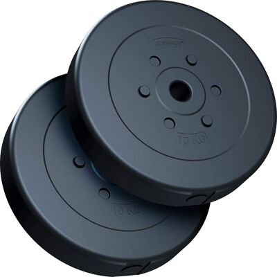 ScSPORTS Sada závaží 2x10 kg, plastové, priemer 30 mm ScSPORTS Sada závaží 2x10 kg, plastové, priemer 30 mm