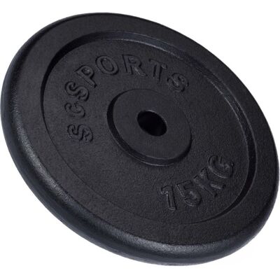 ScSPORTS Liatinový kotúč 15 kg, otvor 30/31 mm, čierny ScSPORTS Liatinový kotúč 15 kg, otvor 30/31 mm, čierny