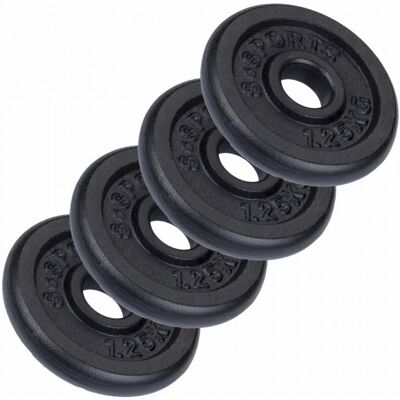 SCSports Sada liatinových závaží 1,25 kg, 4 ks, otvor 30/31 mm SCSports Sada liatinových závaží 1,25 kg, 4 ks, otvor 30/31 mm