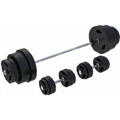 Univerzálna činková sada 100 kg Gorilla Sports, plast/cement Univerzálna činková sada 100 kg Gorilla Sports, plast/cement