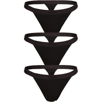 3PACK dámske tangá HUGO čierná (50496893 001) XXL 3PACK dámske tangá HUGO čierná (50496893 001) XXL