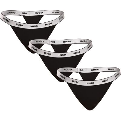 3PACK dámske tangá HUGO čierná (50502802 001) XXL 3PACK dámske tangá HUGO čierná (50502802 001) XXL
