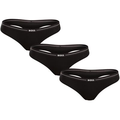 3PACK dámske tangá BOSS čierná (50510030 001) XL 3PACK dámske tangá BOSS čierná (50510030 001) XL