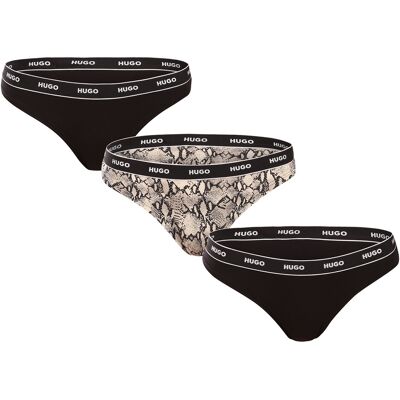 3PACK dámske tangá HUGO viacferbná (50495870 240) S 3PACK dámske tangá HUGO viacferbná (50495870 240) S