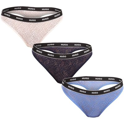 3PACK dámska tangá HUGO viacfarebné (50535265 961) XXL 3PACK dámska tangá HUGO viacfarebné (50535265 961) XXL