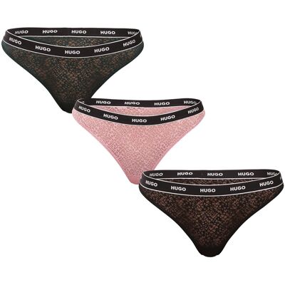 3PACK dámske tangá HUGO viacfarebné (50535265 962) XL 3PACK dámske tangá HUGO viacfarebné (50535265 962) XL