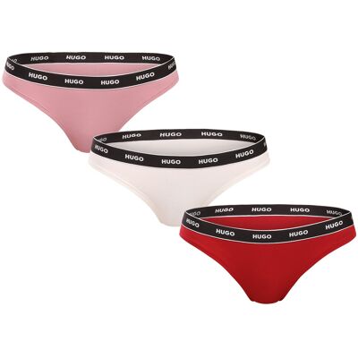 3PACK dámske tangá HUGO viacfarebné (50545680 961) S 3PACK dámske tangá HUGO viacfarebné (50545680 961) S