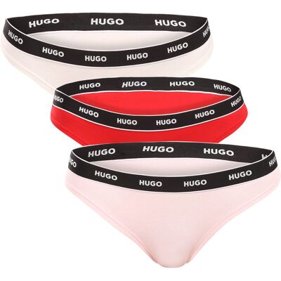 3PACK dámske tangá HUGO viacfarebné (50545680 965) 3XL 3PACK dámske tangá HUGO viacfarebné (50545680 965) 3XL