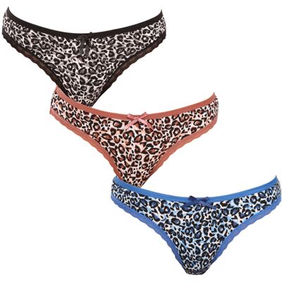 3PACK dámske tangá Fine woman viacfarebná (808-A) L 3PACK dámske tangá Fine woman viacfarebná (808-A) L